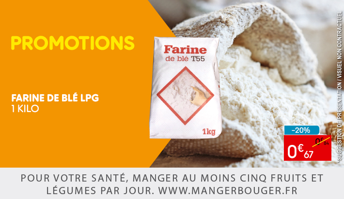 Farine blé T55 Leader Price - 1kg